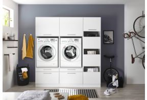Meister Premium Duo Waskamer opstelling en Wasmand kast met halfhoge deuren