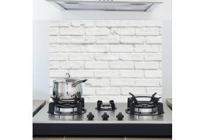 Witte stenen sticker voor in de keuken sfeerbeeld