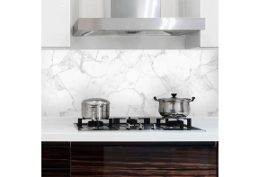 Keukenwand sticker | White marble | 240 x 60 cm
