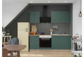 Klick G136E keuken met apparatuur - Groen - 210 cm