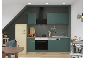 Klick G179E keuken met apparatuur - Groen - 210 cm