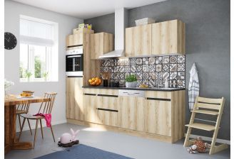 Klick keuken k2762e met apparatuur wild eiken 270cm met vaatwasser kookplaat en oven