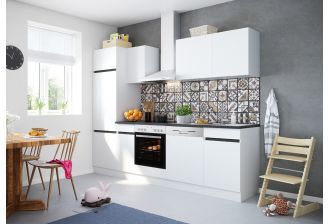 Klick k2702e keuken met apparatuur Wit 270cm met oven vaatwasser en kookplaat