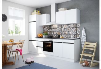 Klick k2742e keuken met apparatuur Wit 270 cm met oven en kookplaat