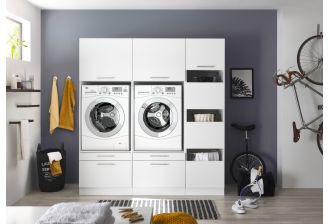 Meister Premium Duo Waskamer opstelling en Wasmand kast met halfhoge deuren