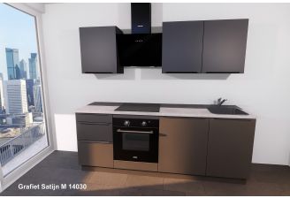Easyconcept keuken recht 220 cm Grafiet Satijn M 14030