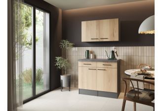 SoHo 100 cm Pantrykast met 2 laden & bovenkasten