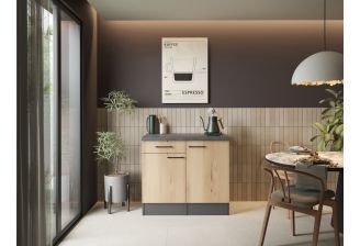 SoHo 100 cm | Moderne pantrykast met werkblad