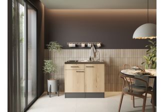 SoHo 100 cm | Pantrykeuken met glaskeramische kookplaat