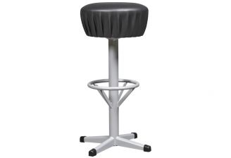 De Valk Basic barkruk 6610 met kunstlederen zitting in het zwart en aluminium frame