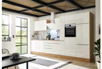 Mare keuken 370 rechte keuken eiken ombouw witte fronten
