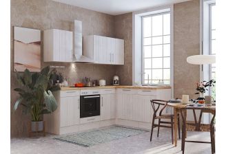 Meister Premium Landelijke hoekkeuken 220 x 172cm wit met soft close 