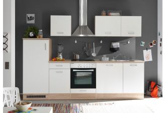 Complete keuken Meister Economy+ in natuurlijk eiken - sfeerfoto voorkant 280 cm