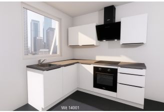 EasyConcept hoekkeuken Rosa 220 cm - inclusief 4 apparaten Wit 14001