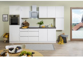Complete greeploze keuken van Meister in hoogglans wit - complete keuken meister premium 320 cm