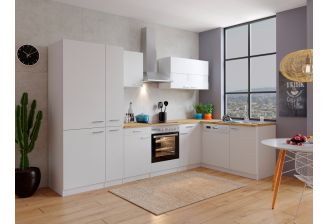 Hoekkeuken 310cm wit KBL310WWCGKEG zijkant-sfeerfoto- oven+kookplaat