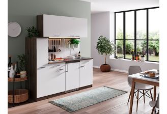 Kleine keuken wit schuinaanzicht-new york b180cm incl. apothekerskast 
