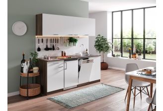 Zelfbouw keuken Meister New York 195cm incl. apparatuur | Wit | Keramische kookplaat-Ja