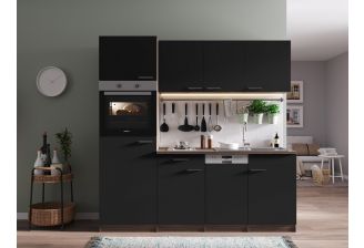 Meister New York keuken 205cm | Keramische kookplaat | Zwart