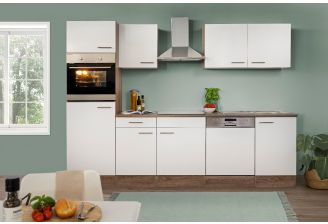Complete keuken Meister New York 280cm met vaatwasser met witte fronten- voorkant sfeerfoto