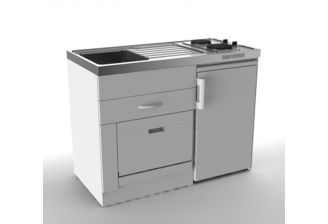 Compact keukenblok Eko 12GL-VK met koelkast en vaatwasser-vooraanzicht-sfeerfoto
