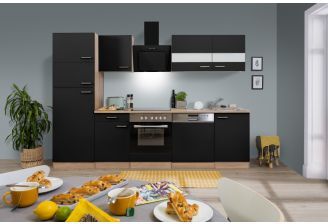 Keuken 280 cm zwart KB280ESSCGKE voorkant