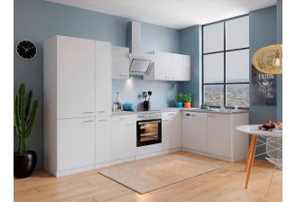 Keuken 310cm wit beton KBL310WWBSCGKEG zijkant