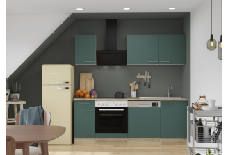 Klick G179E keuken met apparatuur - Groen - 210 cm