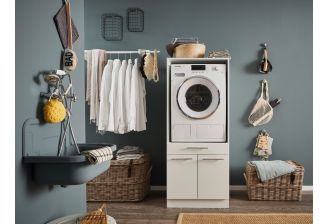 Laundry Economy Waskamer opstelling met Wasmachine verhoger | Wit
