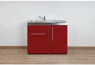 rood-keukenblok-staal-stengel mp 110s kleur met koelkast