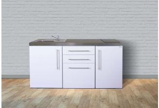 minikeuken-mp170-stengel-wit met kookplaat en koelkast sfeerfoto
