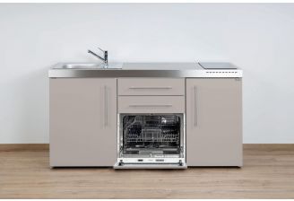 Stengel mini keuken MPGS170 premiumlijn zand kleur met koelkast en vaatwasser