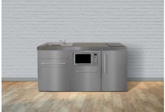 stengel-keukenblok-170cm rvs met koelkast magnetron en vaatwasser