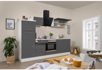 Complete Meister Design keuken 280 cm grijs inclusief apparatuur