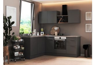 Complete hoekkeuken grijs grijs compleet met apparatuur RSL220GGH 