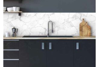 Keukenwand sticker | White marble | 240 x 60 cm