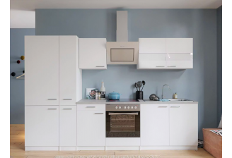 Meister-Complete-keuken-300cm-wit-met-keukenapparatuur-kookplaten-apothekerskast-wit