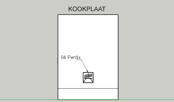 Tekening van de aansluitpunten van de kookplaat